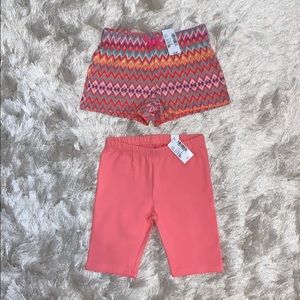 Set of 2 Pink Short And Bike Shorts For Girls 5/6